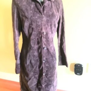 Purple embroidered suede Danier